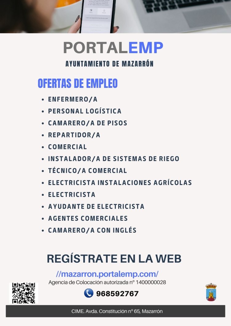 OFERTAS DE EMPLEO DE LA AGENCIA MUNICIPAL DE #Mazarrón