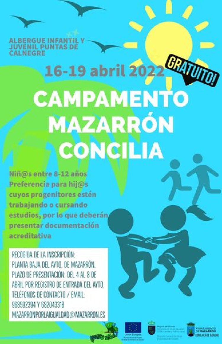 ¡APÚNTATE AL CAMPAMENTO ´"MAZARRÓN CONCILIA EN PERIODOS NO LECTIVOS"