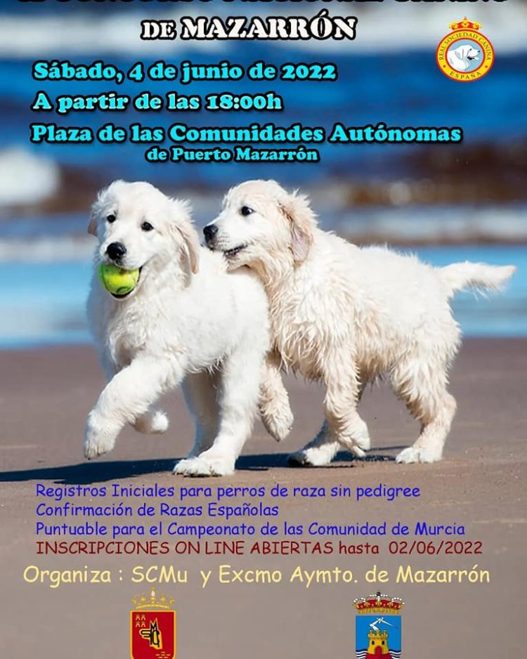 MAZARRÓN ACOGERÁ EL PRÓXIMO SÁBADO 4 DE JUNIO LA X EDICIÓN DEL CONCURSO NACIONAL CANINO