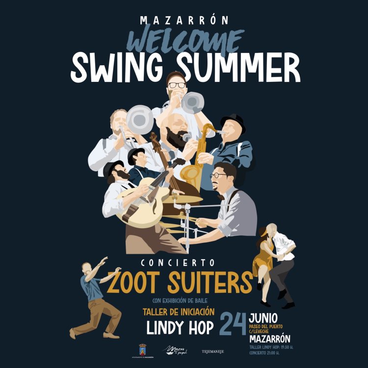 La Concejalía de Cultura, a través del Festival de Festivales ‘Mares de Papel’, invita a mazarroneros y visitantes a dar la bienvenida al verano con “MAZARRÓN WELCOME SWING SUMMER”