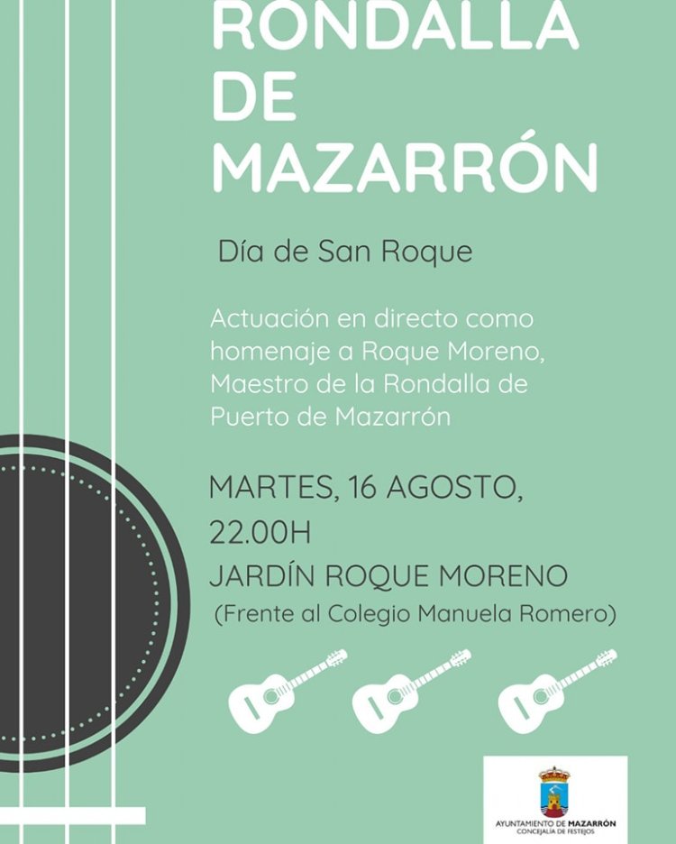 ACTUACIÓN EN DIRECTO DE LA RONDALLA DE MAZARRÓN EN HOMENAJE A ROQUE MORENO, MAESTRO DE LA RONDALLA DE PUERTO DE MAZARRÓN