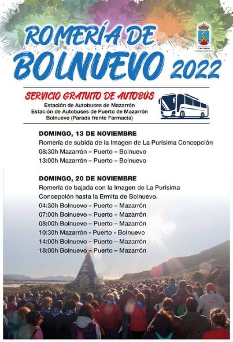 AUTOBUSES GRATUITOS PARA LA ROMERÍA DE BOLNUEVO 2022