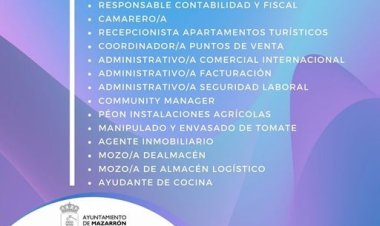 Ofertas de empleo activas en PORTALEMP, portal de empleo del Ayuntamiento de Mazarrón