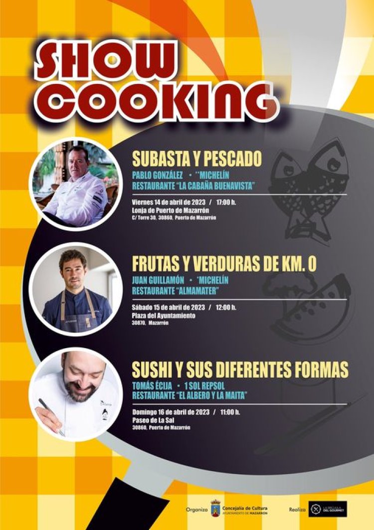 MAZARRON:  Fin de semana de 'showcooking' con Pablo González, Juan Guillamón y Tomás Écija