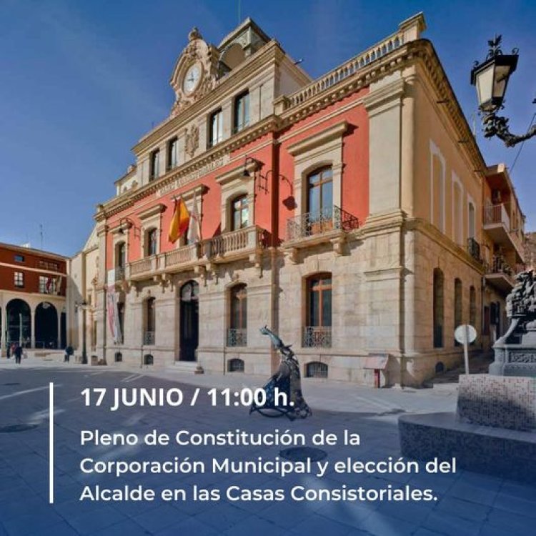 La Corporación municipal del Ayuntamiento de Mazarrón para la XII legislatura (2023 - 2027) se constituye este sábado, 17 de junio, a las 11:00 horas en el salón de plenos de las Casas Consistoriales.