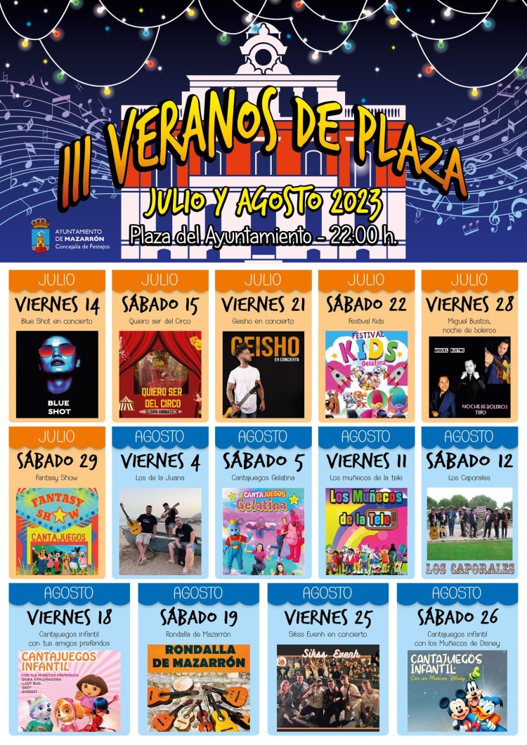 Vernos de Plaza animará las noches de los viernes y sábados durante julio y agosto.