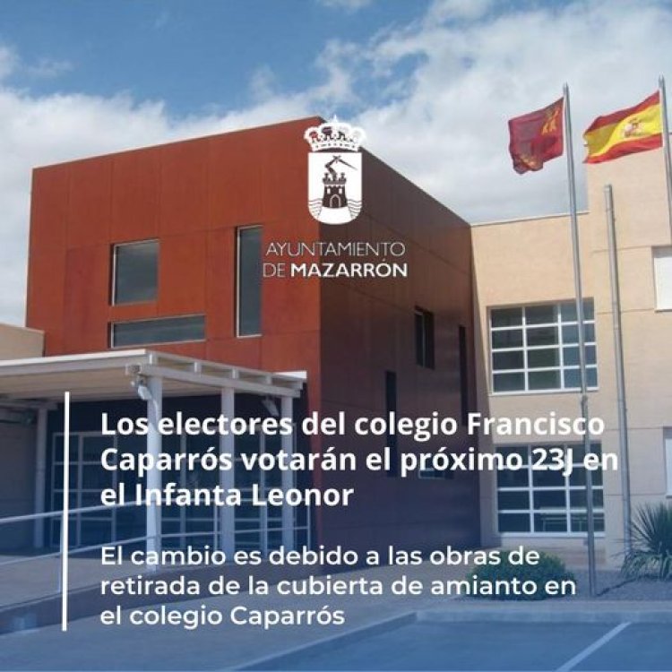 Los electores del colegio Francisco Caparrós ejercerán su derecho a voto el próximo 23J en el  Infante Leonor.