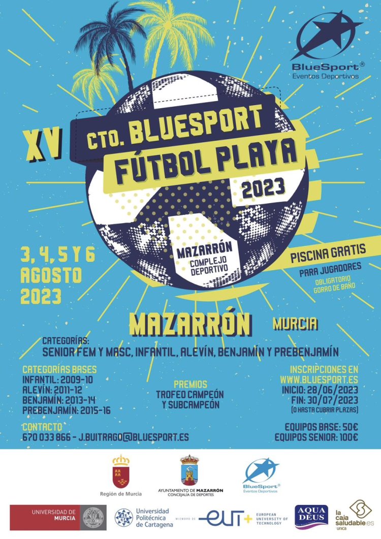 EL COMPLEJO DEPORTIVO ACOGE ESTE FIN DE SEMANA EL XV CAMPEONATO BLUESPORT DE FÚTBOL PLAYA