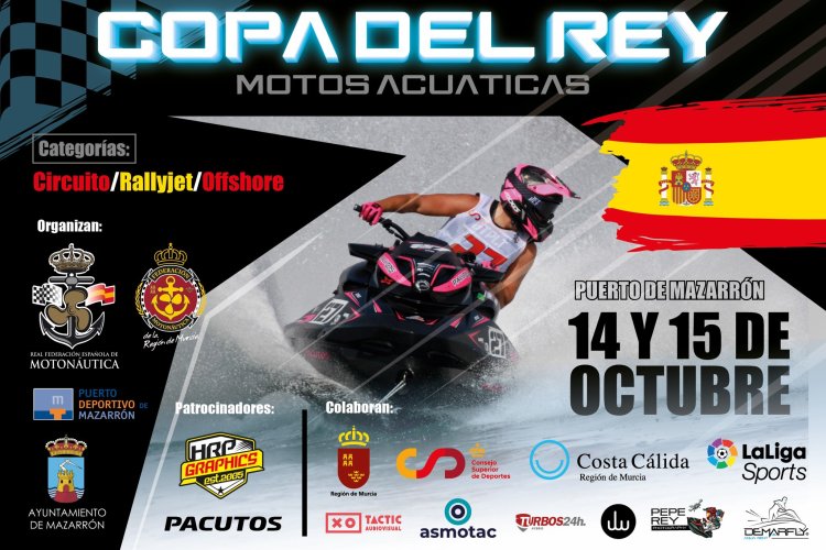 Mazarrón acoge la Copa del Rey y el cierre del Nacional con 157 pilotos de motos de agua.