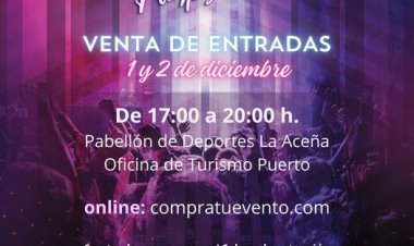 VENTA DE ENTRADAS ????️ Viernes 1 y 2 de diciembre, de 18 a 20 h. en el Pabellón de Deportes ‘La Aceña’ y en la Oficina de Turismo del Puerto.