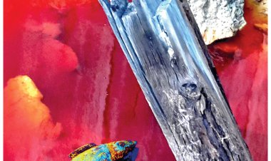 Esencia marina y minera en la portada del libro de las fiestas patronales de Mazarrón,  ilustrada por Blas Miras.