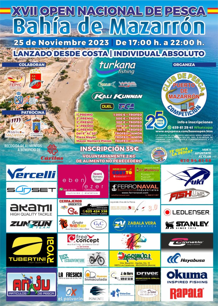 Las aguas del litoral mazarronero listas para el gran XVII Open Nacional de Pesca Bahía de Mazarrón