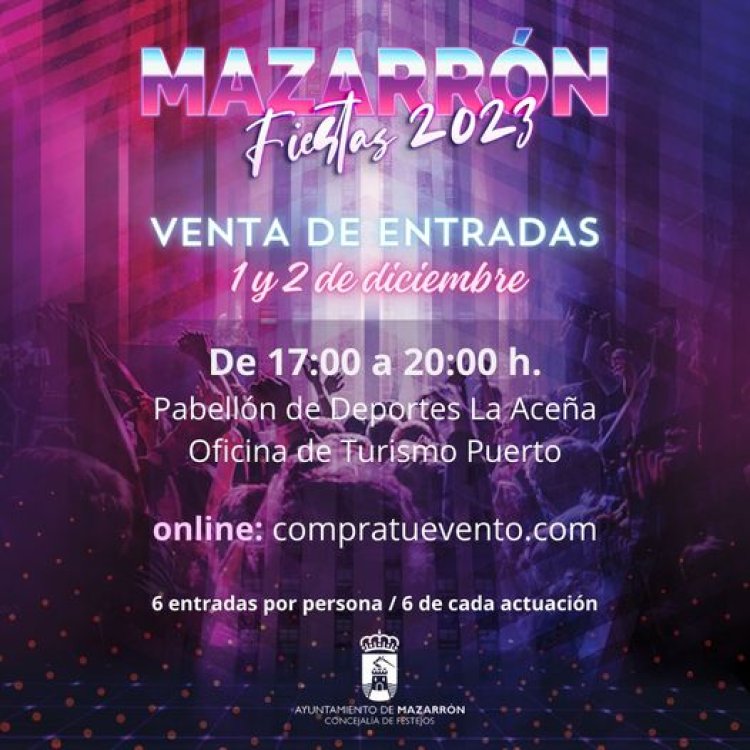 VENTA DE ENTRADAS ????️ Viernes 1 y 2 de diciembre, de 18 a 20 h. en el Pabellón de Deportes ‘La Aceña’ y en la Oficina de Turismo del Puerto.