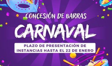 La Concejalía de Festejos publica las bases para autorizar la concesión y uso de barras en las próximas Fiestas del Carnaval.
