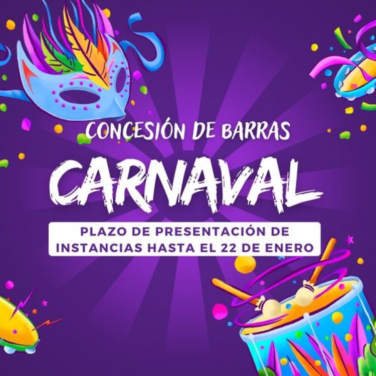 La Concejalía de Festejos publica las bases para autorizar la concesión y uso de barras en las próximas Fiestas del Carnaval.