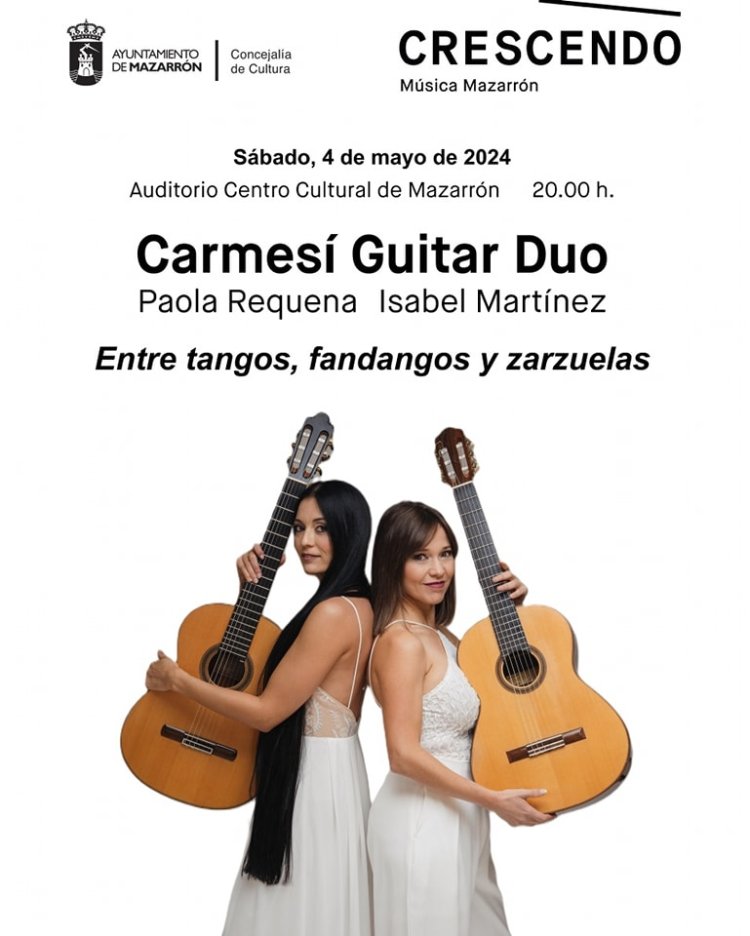 El próximo 4 de mayo tienes una cita con 'Carmesí Guitar Duo'.