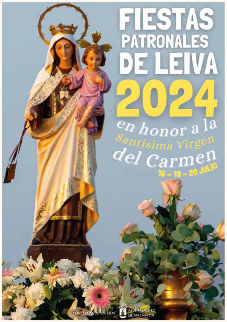 El Alcalde @gines_campillo, el concejal de Festejos, Miguel Ángel Peña @miguelangelopm, junto con vecinas de la pedanía, han presentado las Fiestas Patronales de Leiva 2024