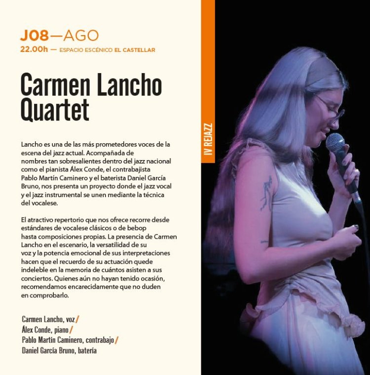 Hoy Jazz en femenino con Carmen Lancho. Espacio Escénico el Castellar .  22:00 horas