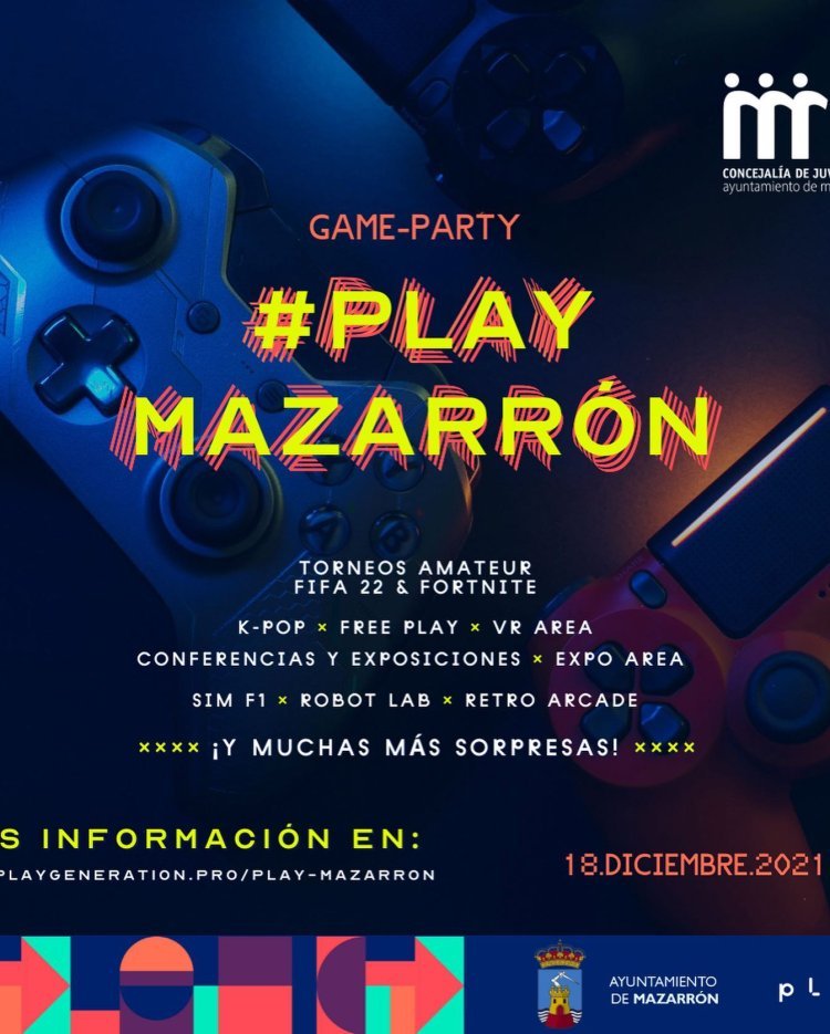 ¿TE VIENES AL PLAY MAZARRÓN GAME-PARTY EL PRÓXIMO SÁBADO 18 DE DICIEMBRE?