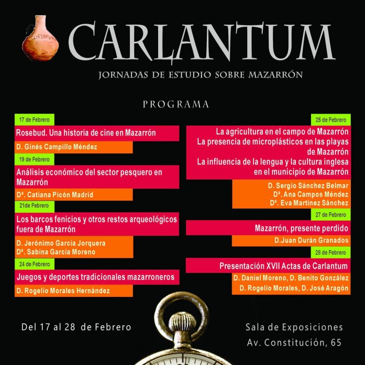 Rueda de Prensa: Del 17 al 28 de febrero, la historia, la cultura y las tradiciones del municipio serán las protagonistas en el evento Carlantum, organizado por la Universidad Popular de Mazarrón y la Concejalía de Cultura.