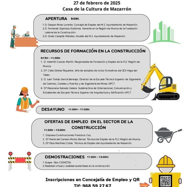 Rueda de Prensa: Hoy se ha presentado la Jornada de Oportunidades de Empleo en la Construcción en Mazarrón