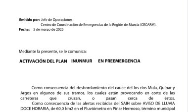 Activación del Plan INUNMUR