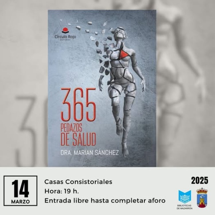 La presentación del libro "365 pedazos de salud" de Marian Sánchez ha sufrido un cambio de hora.