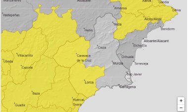 Meteorología mantiene para hoy miércoles aviso de fenómenos adversos de nivel amarillo por lluvias y tormentas en Noroeste, Valle de Guadalentín, Lorca y Águilas