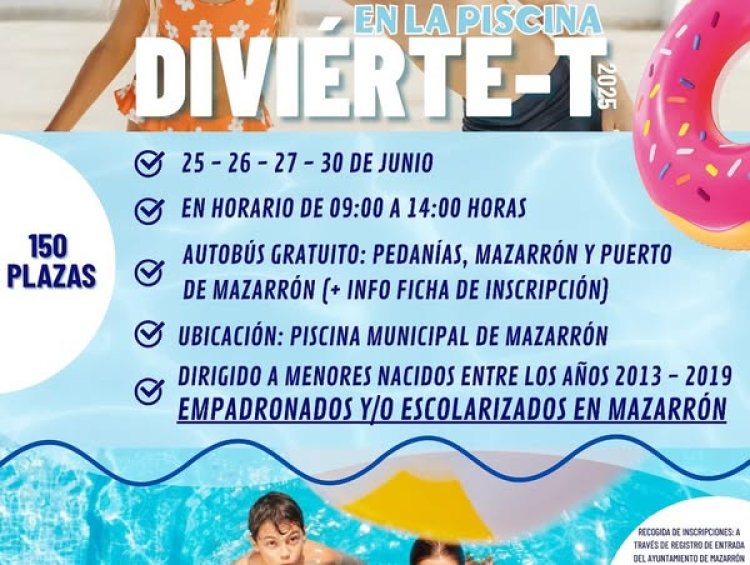 ¡Ya está aquí DIVIÉRTE-T 2025! Una actividad gratuita que hará que los más pequeños disfruten al máximo del inicio del verano con talleres, juegos y diversión en el agua