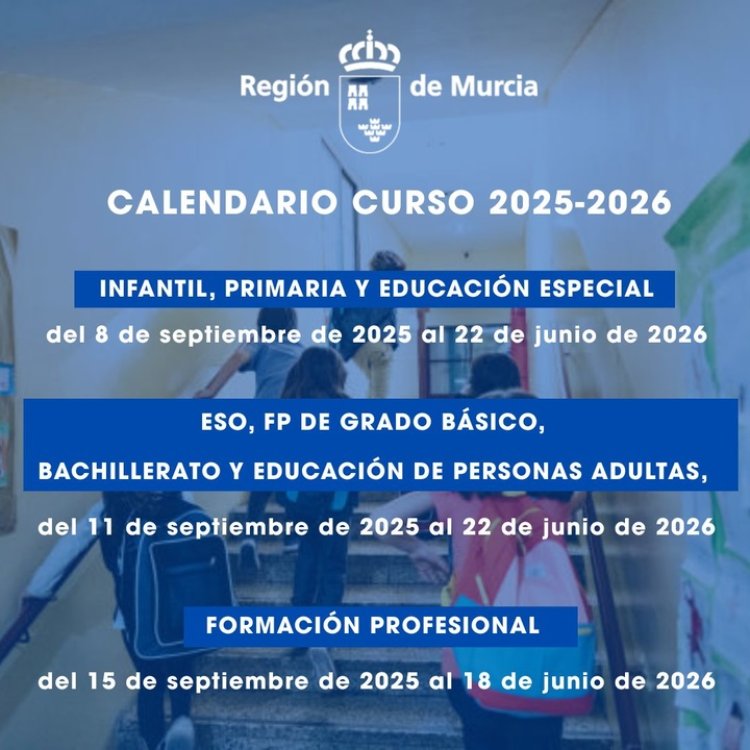 Educación publica el calendario lectivo del próximo curso escolar
