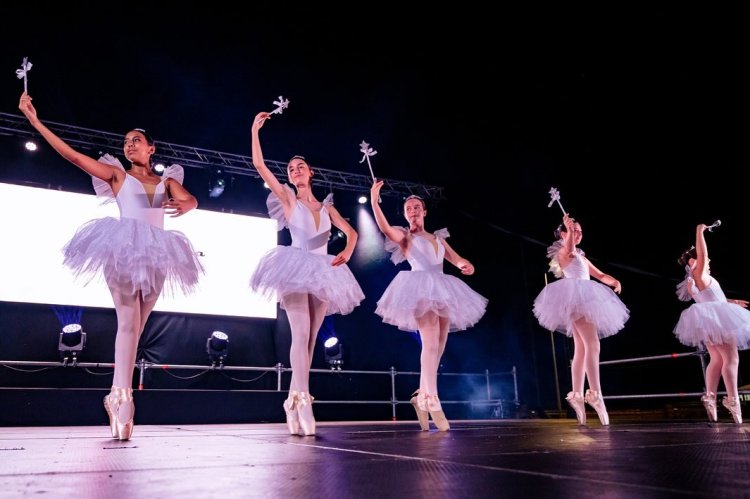 El pasado sábado comenzó el Festival de Festivales Mares de Papel, con un gran espectáculo de baile a cargo de la Academia de Danza y Teatro De Rosa, celebrado en el Complejo Deportivo Media Legua.