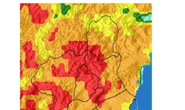 El nivel de riesgo de incendio forestal previsto para hoy es extremo o muy alto en casi toda la Región