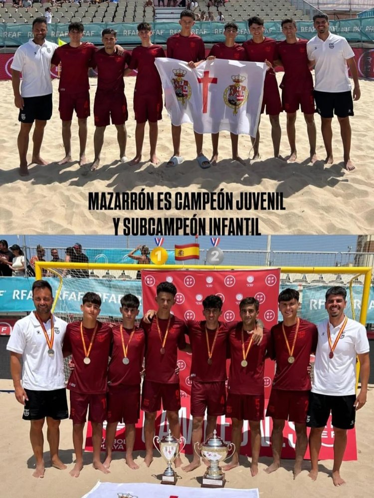 La Selección Murciana de Fútbol Playa, campeona juvenil y subcampeona infantil en el Campeonato Nacional de Fútbol Playa