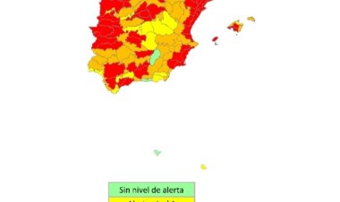 Advierten del riesgo por exceso de temperaturas para hoy,  en la Región de Murcia: Noroeste y Altiplano en ALERTA NIVEL 2 (riesgo medio); Vega del Segura, Guadalentín-Lorca-Águilas y Campo de Cartagena-Mazarrón ALERTA NIVEL 3 (Riesgo alto).