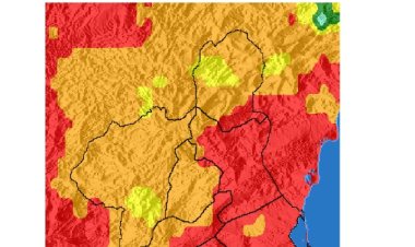 El nivel de riesgo de incendio forestal previsto para hoy viernes es muy alto o extremo en toda la Región