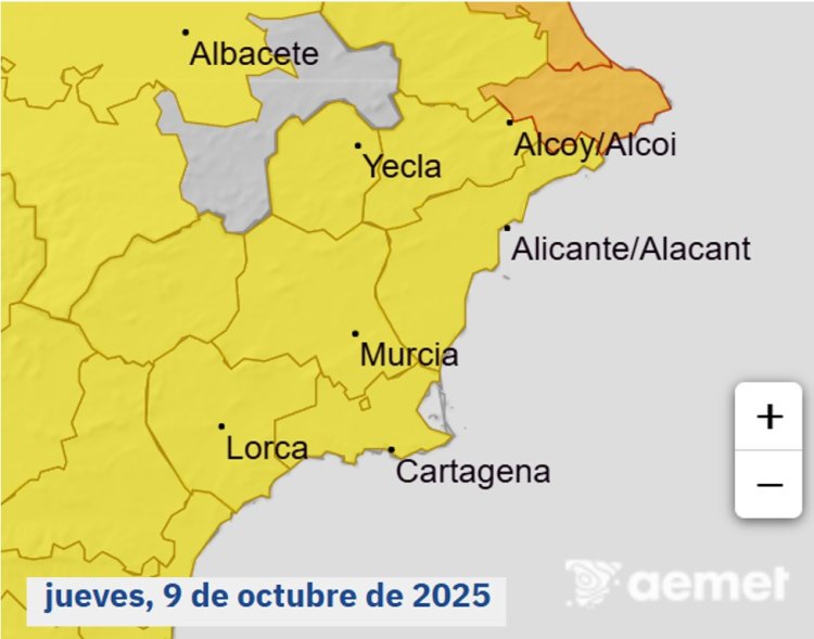 ACTUALIZACION: Lluvia de hasta 25 litros por metro cuadrado en una hora y tormentas para el jueves y emite aviso amarillo