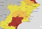 Meteorología amplia aviso de fenómenos adversos de nivel rojo, naranja y amarillo por lluvias y tormentas hoy lunes en la Región de Murcia