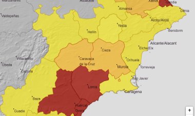 Meteorología amplia aviso de fenómenos adversos de nivel rojo, naranja y amarillo por lluvias y tormentas hoy lunes en la Región de Murcia