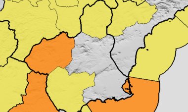 La Agencia Estatal de Meteorología actualiza los fenómenos adversos del día 29 nivel naranja y amarillo en la Región de Murcia.