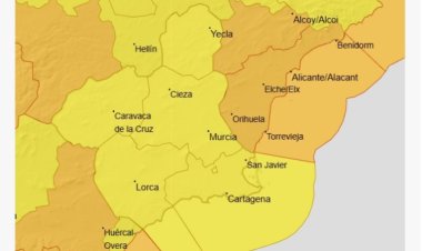 La Agencia Estatal de Meteorología actualiza los fenómenos adversos de nivel amarillo para mañana sábado 31 de enero en la Región de Murcia.