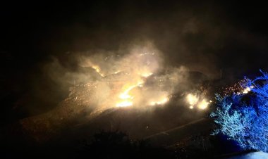 Movilizados efectivos del Plan Infomur para sofocar el incendio forestal declarado en Cabo Tiñoso, Cartagena.