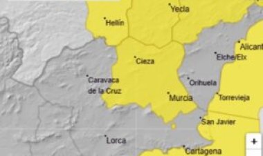 Meteorología amplía su aviso de viento fuerte en el Altiplano y Vega del Segura y temporal en la costa para el Domingo día 29