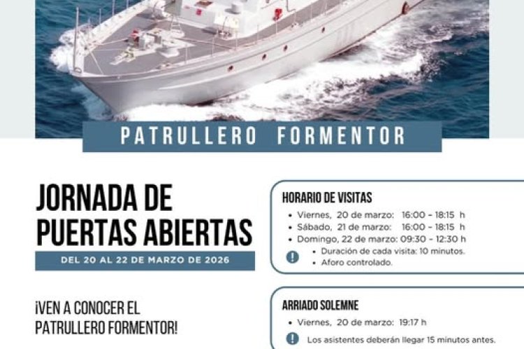 El patrullero de la Armada “Formentor” llega este fin de semana a Puerto de Mazarrón.