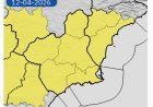La Agencia Estatal de Meteorología emite avisos amarillos por lluvias en toda la Región para los días 12 y 13 de abril