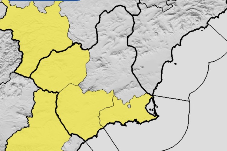 La Aemet amplía al Noroeste, Guadalentín y Campo de Cartagena su aviso por viento (rachas hasta 70 km/h) para hoy