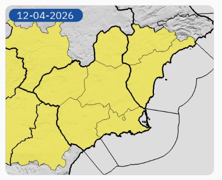 AEMET actualiza avisos: lluvias y viento en la Región de Murcia