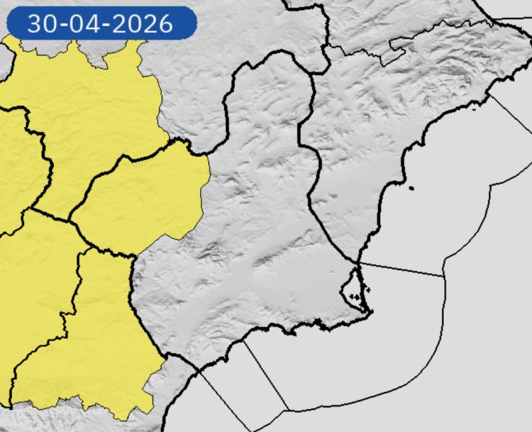 AEMET actualiza los fenómenos meteorológicos adversos para hoy y mañana en el Noroeste de la Región de Murcia.
