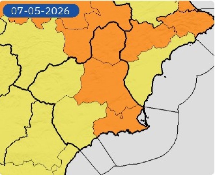 NUEVA ACTUALIZACION Y AMPLIACION DE AVISOS DE FENÓMENOS METEOROLÓGICOS ADVERSOS  Jueves 7 de mayo