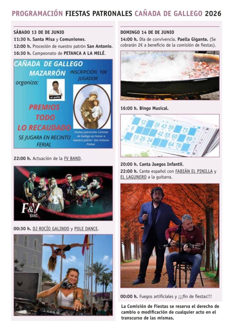 Presentadas esta tarde las Fiestas de Cañada de Gallego 2026