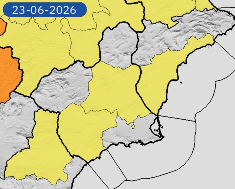 La AEMET amplía el aviso amarillo por temperaturas de 38º hoy a la Vega del Segura y el Guadalentín